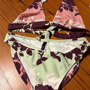 Vix Pink and Purple Embellished Bikini